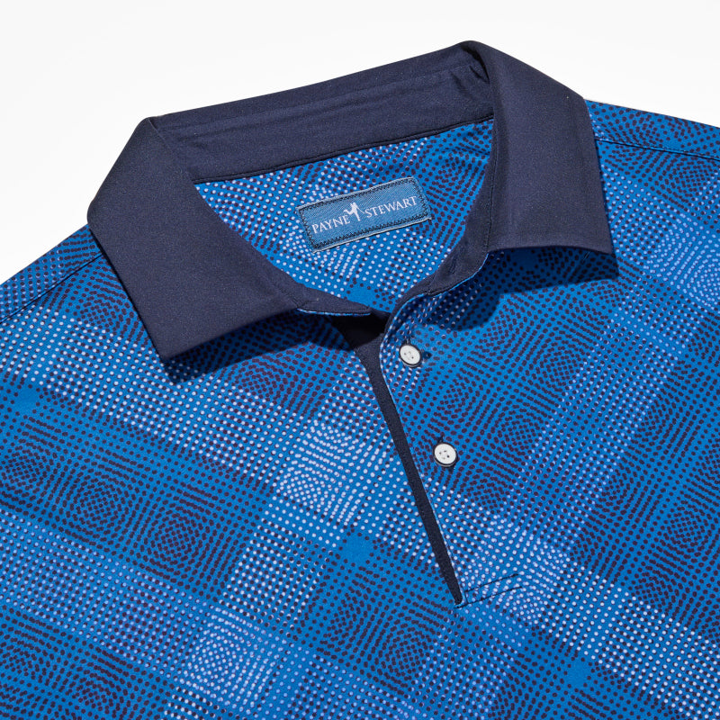 Diagonal dot plaid Polo
