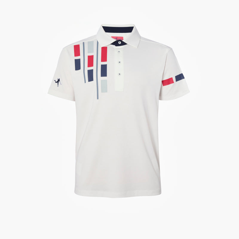 Geo Dash Stripe Polo