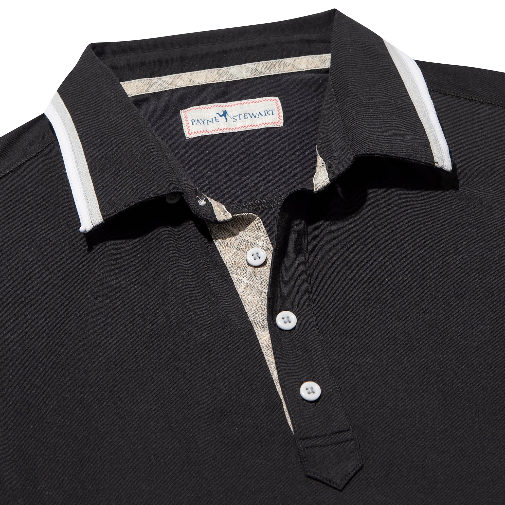 Taped Collar Polo Black