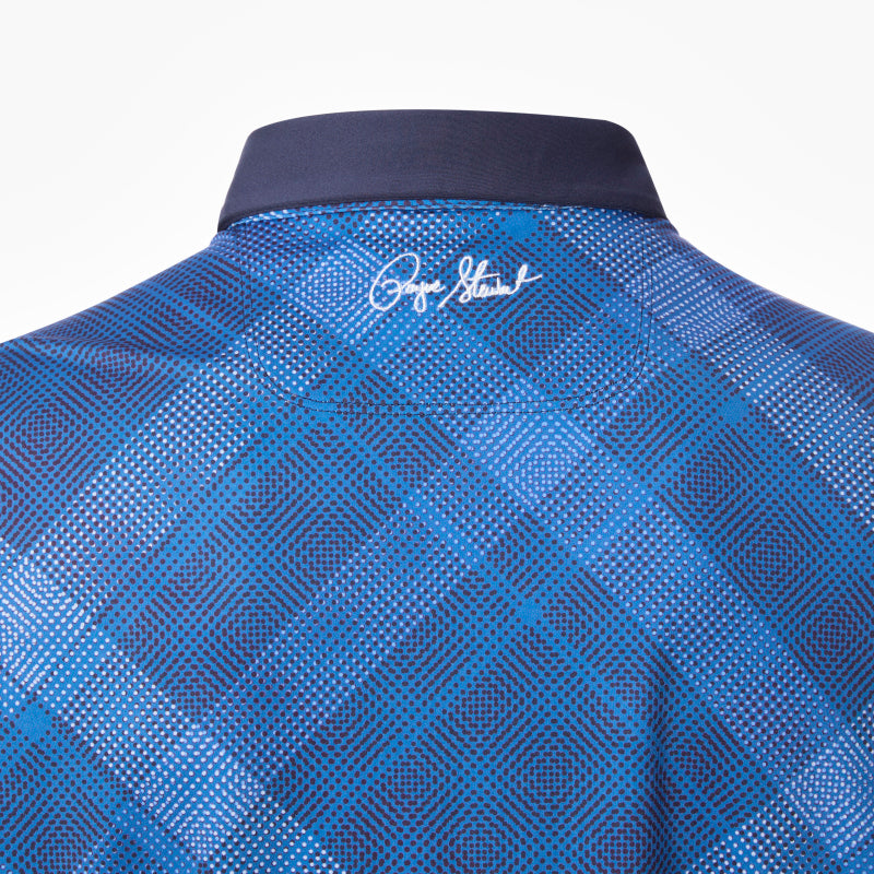 Diagonal dot plaid Polo