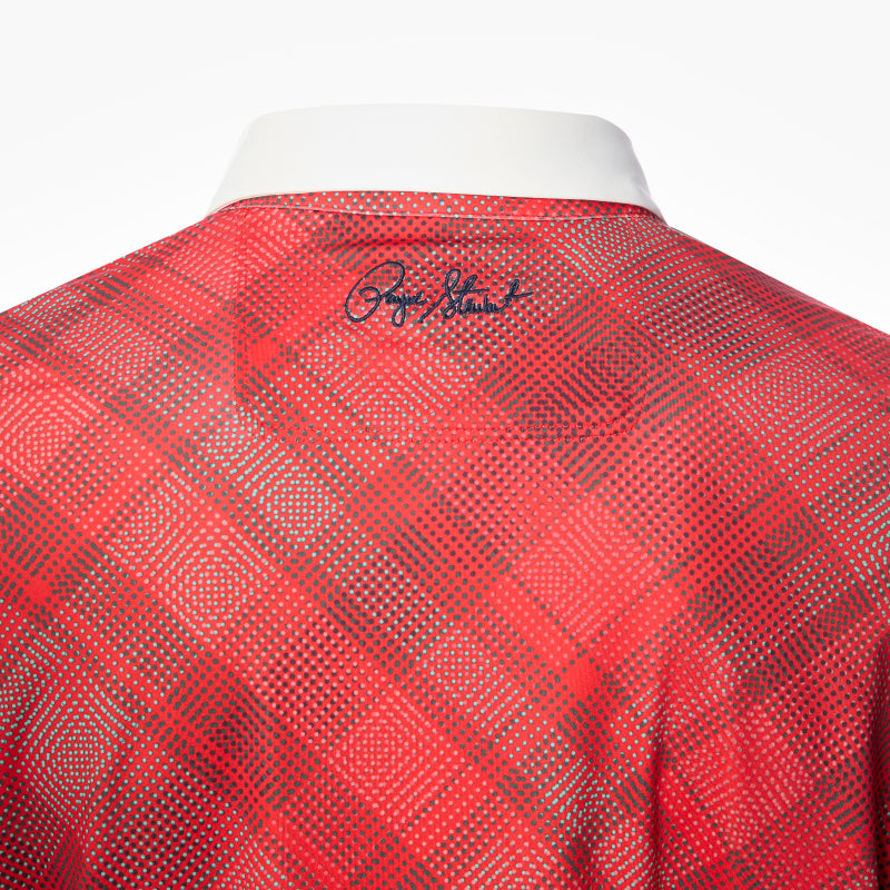 Diagonal dot plaid Polo